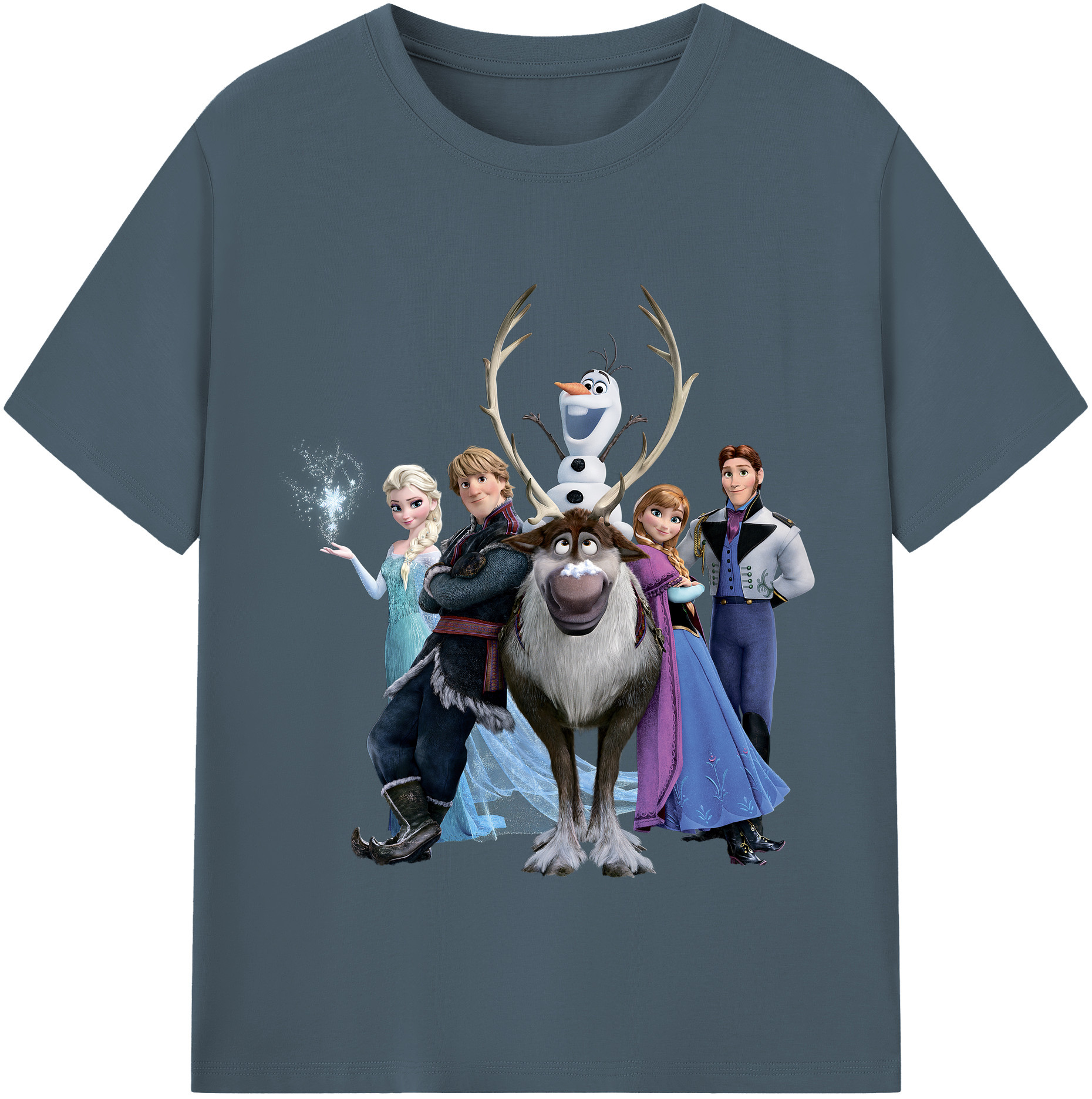 （画像用） アナと雪の女王 アンナ エルサ Frozen Anna Elsa 綿100％半袖Tシャツ（フロントプリント）